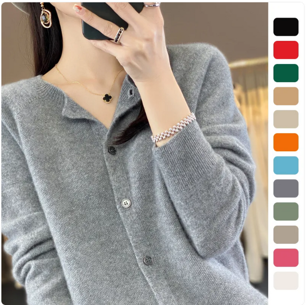 Women's Wool Button Cardigan