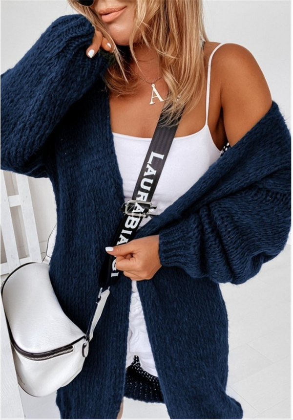 Loose Knit Cardigan Sweater