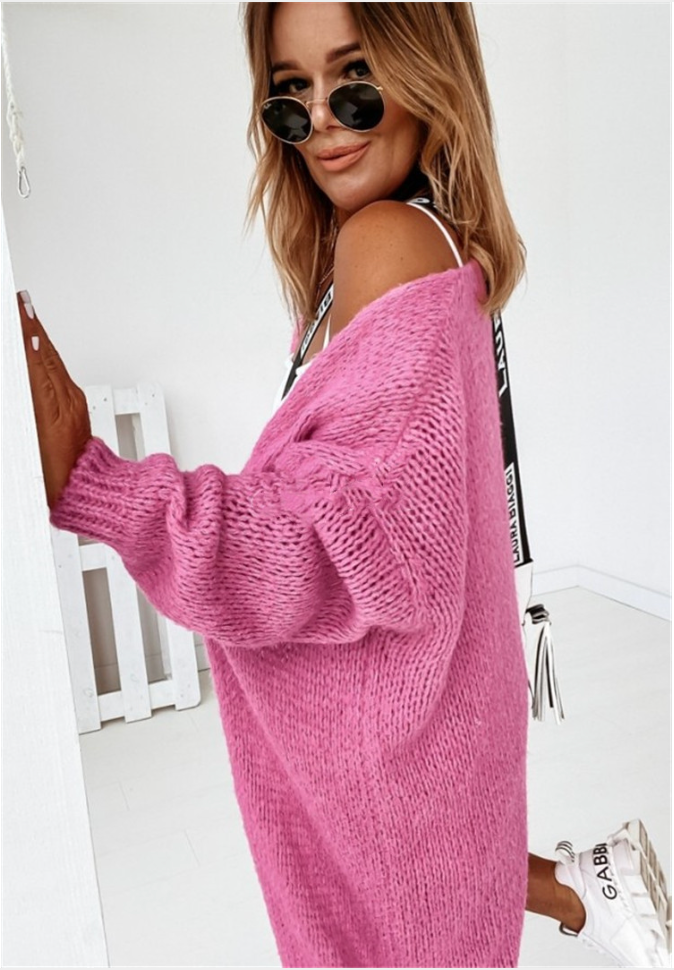 Loose Knit Cardigan Sweater