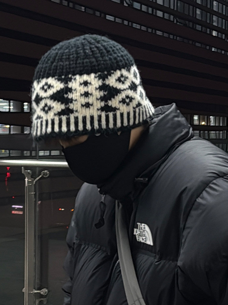Wool-Blend Ribbed Beanie
