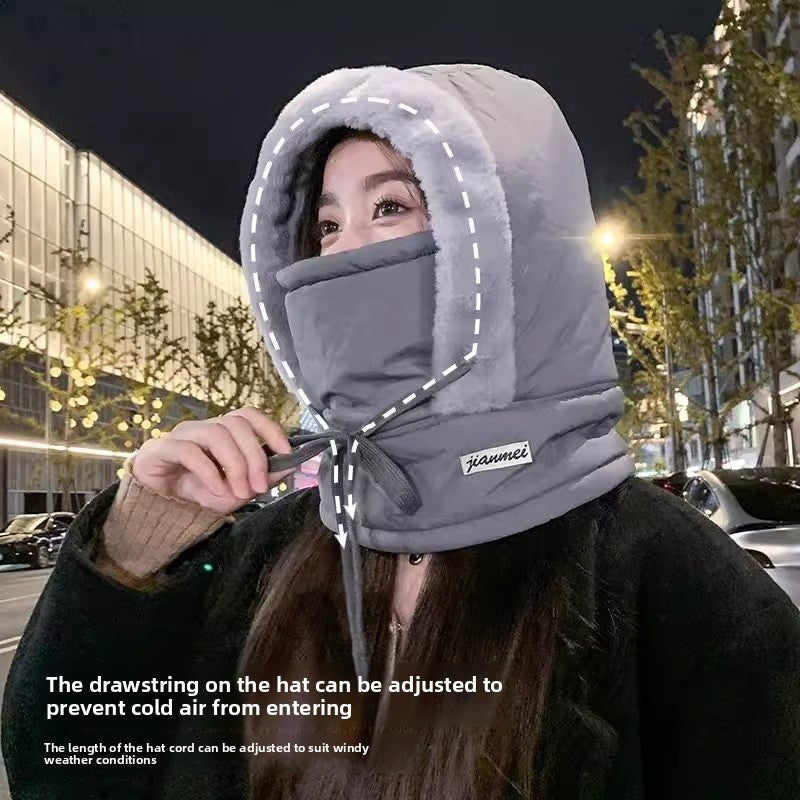 Fleece-Lined Hat with Face Mask