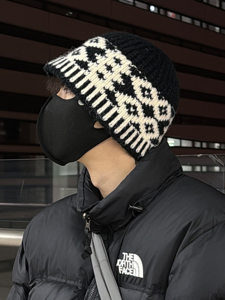 Wool-Blend Ribbed Beanie