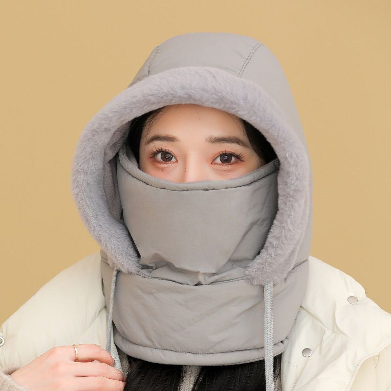 Fleece-Lined Hat with Face Mask