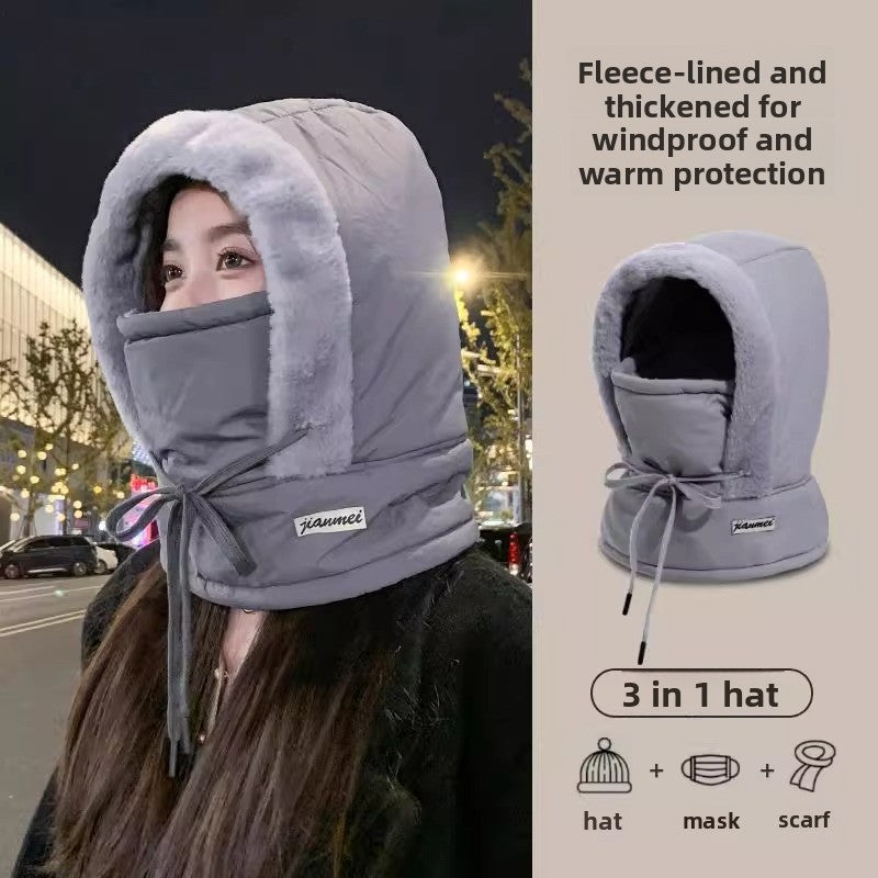 Fleece-Lined Hat with Face Mask