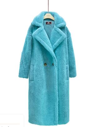 Long Plush Lamb Wool Coat