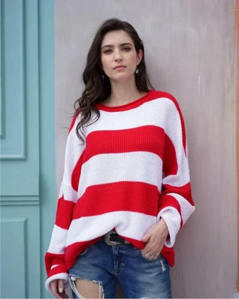 Women's Striped Colourblock Sweater