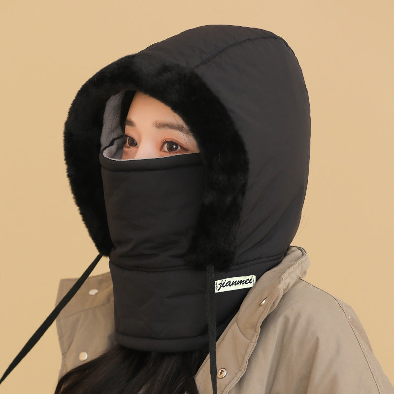 Fleece-Lined Hat with Face Mask