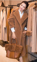 Long Plush Lamb Wool Coat