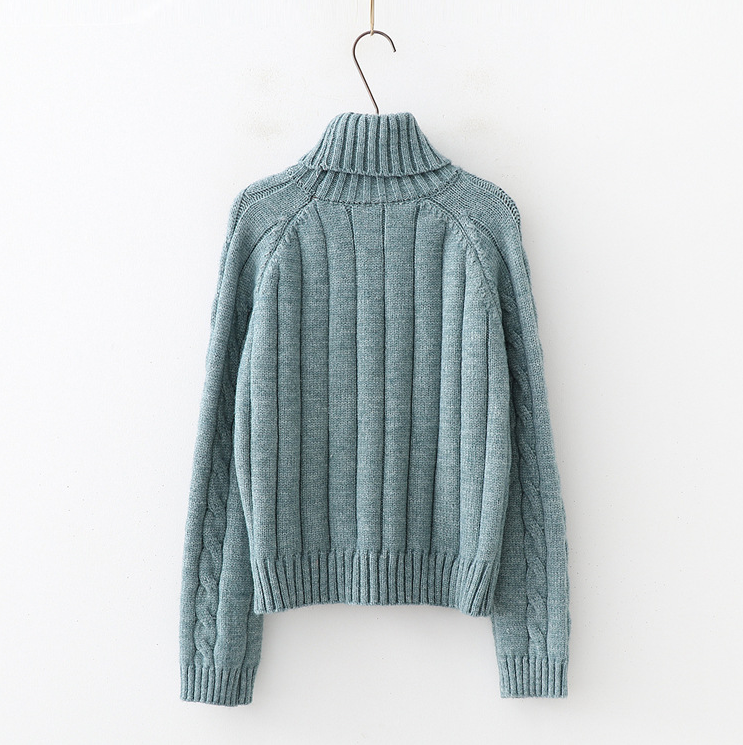Cable-Knit High-Neck Sweater