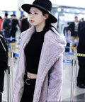 Long Plush Lamb Wool Coat