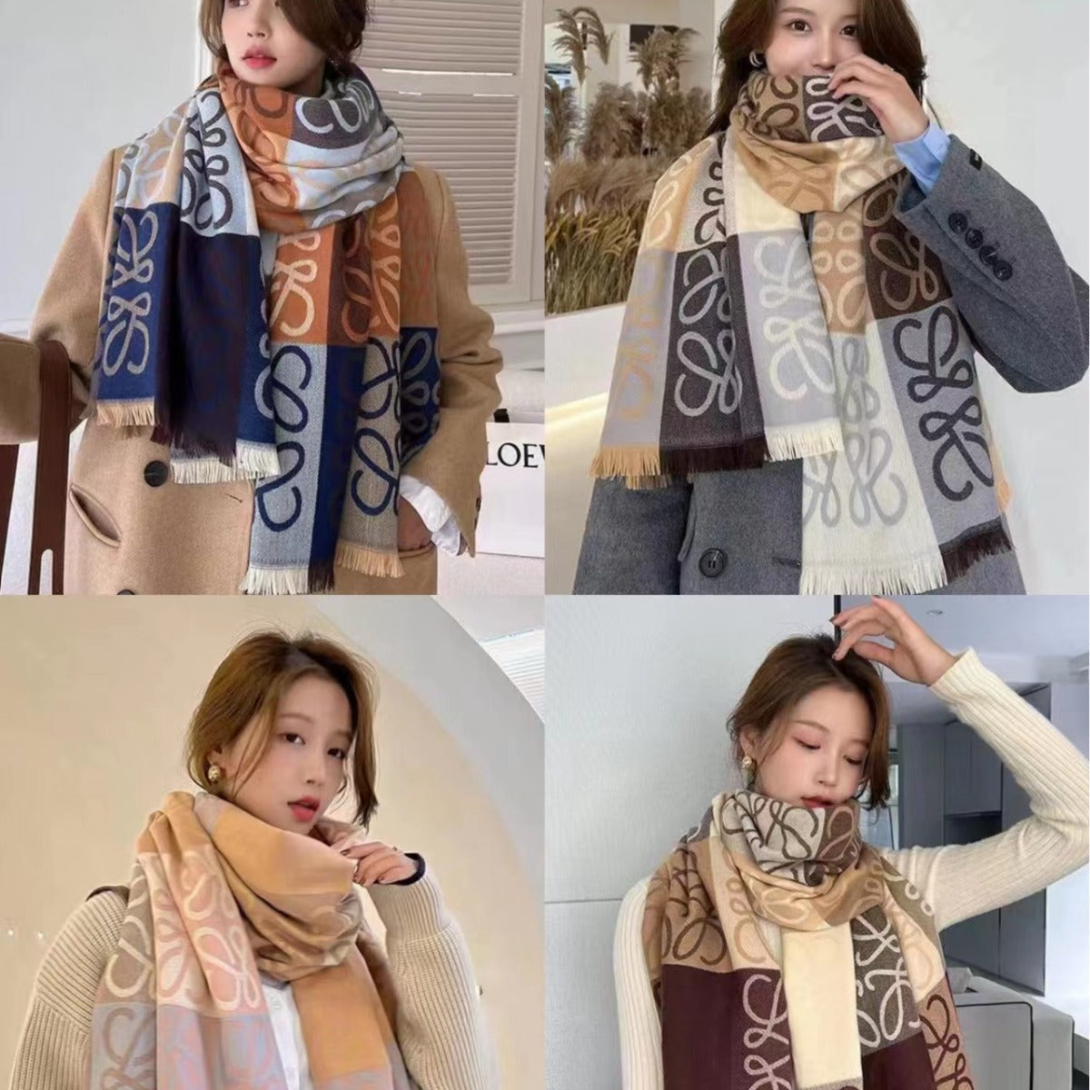 Oversized Cashmere-Feel Winter Scarf