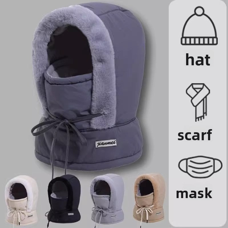Fleece-Lined Hat with Face Mask