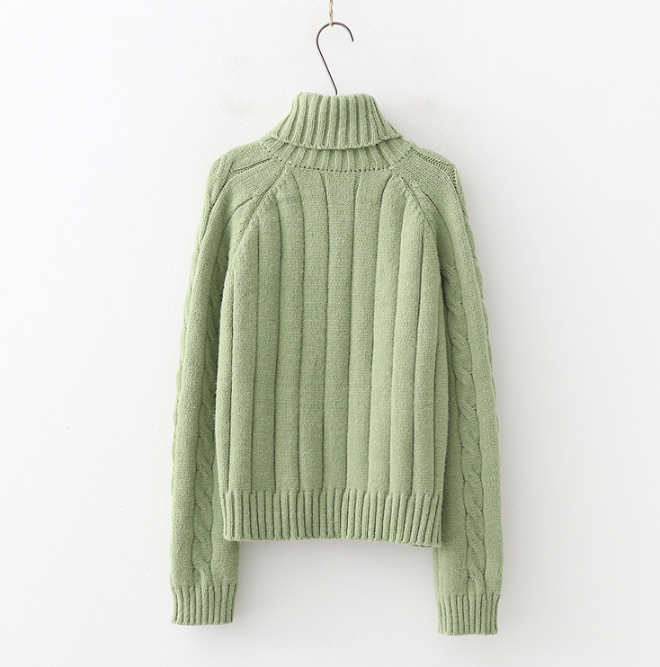 Cable-Knit High-Neck Sweater